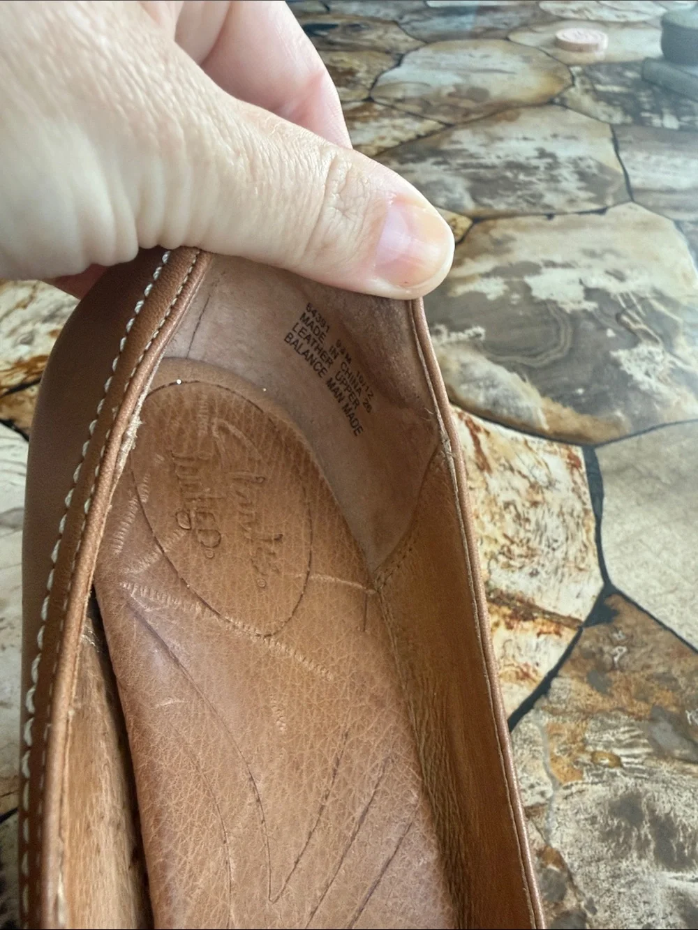 Clarks Indigo Cognac Leather Wooden Wedge Pumps Women’s Size 9.5 Comfort Shoes